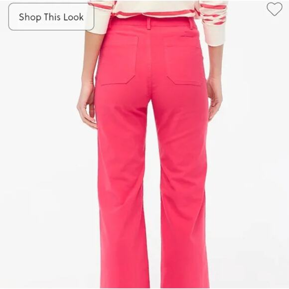 J Crew Factory Lizzie high-rise patch-pocket wide-leg pant Size 28 Pink - Picture 2 of 7